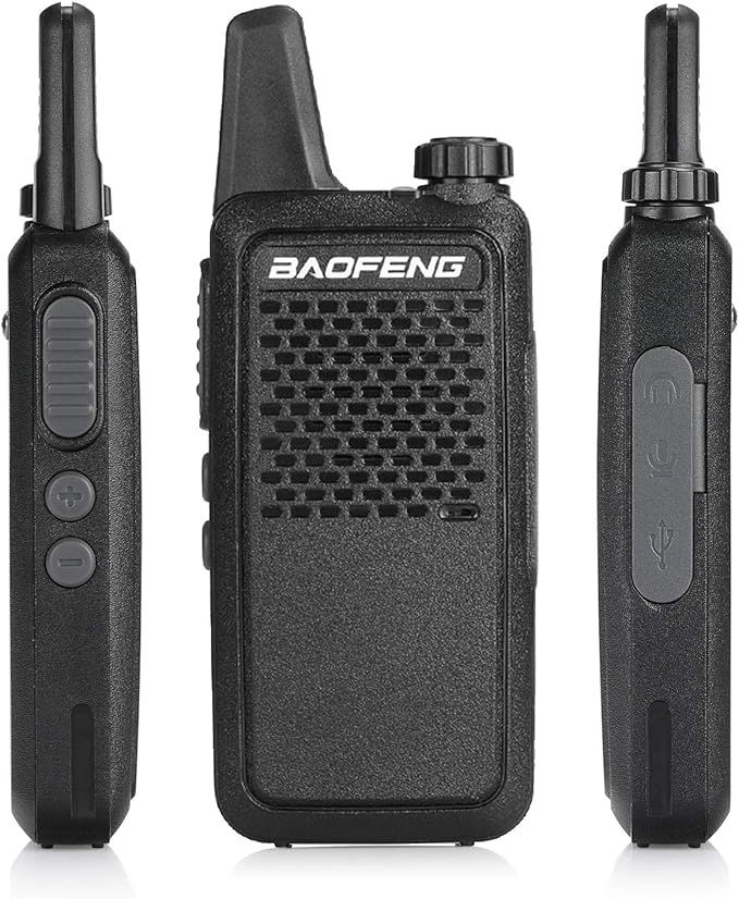 BAOFENG GT-22 Walkie Talkies for Adults Rechargeable, Long Range Two Way Radios with 1500mAh Battery, Portable Handheld VOX Handsfree with Earpieces, Holsters (4 Pack)