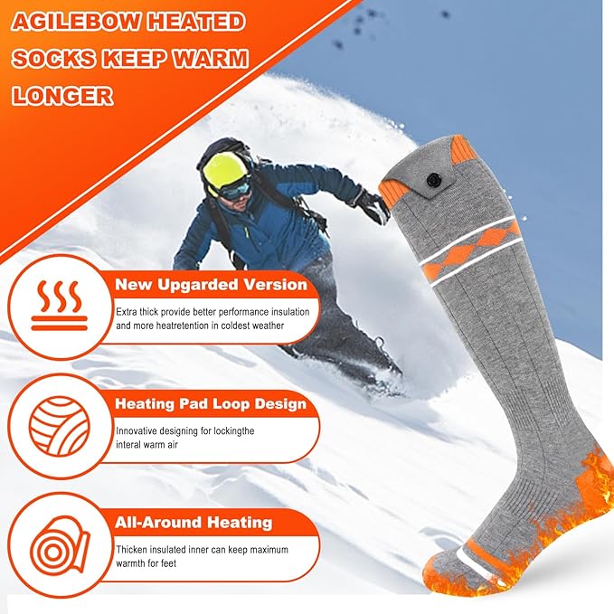 Heated Socks for Men Women,5000mAh Rechargeable Foot Warmer Electric Heating Socks with 3 Heating Settings & App Remote Control Thermal Electric Socks,Warm Socks for Hunting Skiing Camping Hiking