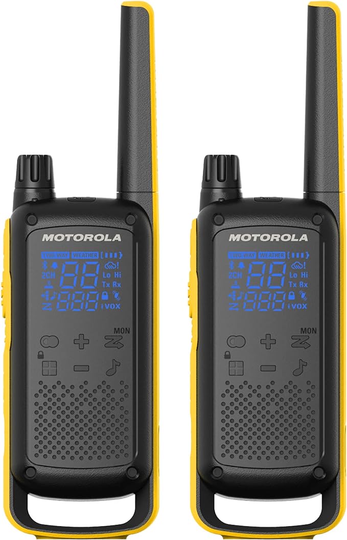 Motorola Solutions Talkabout T475 Extreme Two-Way Radio Black W/Yellow Rechargeable Two Pack