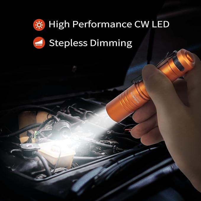 ThruNite Archer Pro V2 EDC Flashlight - 950 Lumens, USB-C Rechargeable, Tail Switch LED Penlight for Camping, Outdoor & Emergency - Cool White (Orange)