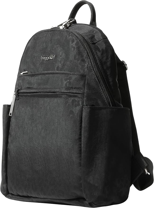 Securtex® Anti-theft Vacation Travel Backpack 10x13" Slash-Resistant Nylon Daypack w/RFID, Black Cheetah