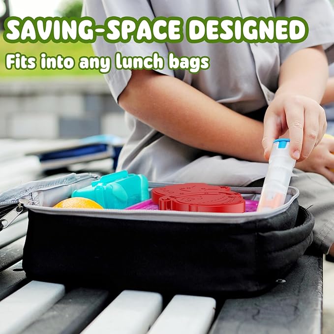 HiYZ Christmas Ice Packs for Lunch Boxes - Reusable Kids Ice Packs - Quick Freeze, Space Saving, Long-Lasting Cooler for Lunch Box, Thin Ice Packs Ideal for Travel, Picnics, and School