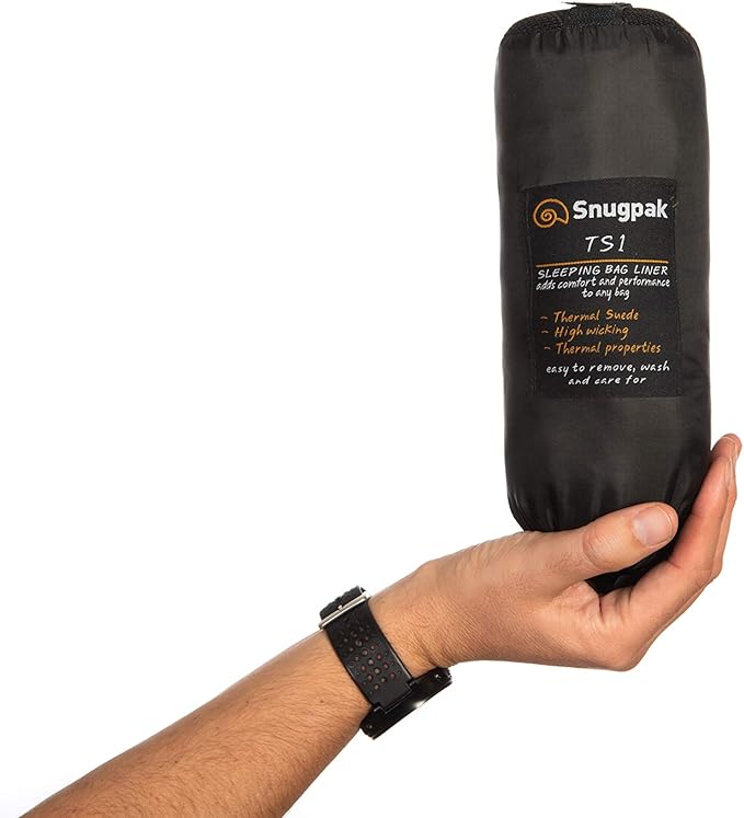 Snugpak TS1 Thermal Suede Sleeping Bag Liner, Polyester, Warm Insulation, Black