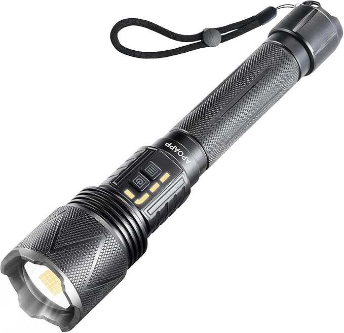 LED Torch High Lumen, Powerful 8000 Lumen Super Bright Torch with USB Cable, Multifunctional Promise Dimming Zoomable Waterproof Tactical Torch for Hunting, Fishing Outdoor Camping