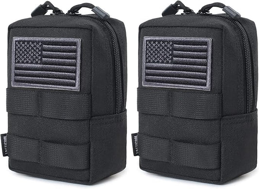 2 Pack Molle Pouches - Tactical Compact Water-Resistant EDC Pouch