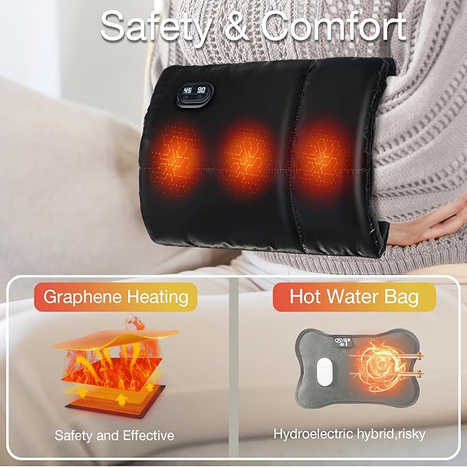 Allnice Hand Warmers Rechargeable Pouch USB Electric Handwarmers Bag Graphene Heating Pad for Hands with 3 Heating Levels Handwarmers Pocket for Outdoor Camping Xmas Gifts(Power Bank Not Included)