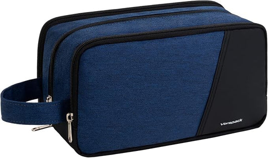 Vorspack Travel Toiletry Bag - Toiletry Bag for Men Water Resistant Skincare Bag Dopp Kit for Bathroom Toiletries Accessories Gifts - Navy Blue