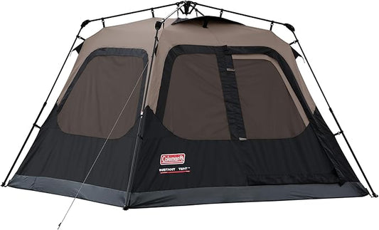 Coleman Instant Tent with 1-Minute Setup, 4/6/8/10 Person Tent with Pre-Attached Poles, Air Vent, & Carry Bag
