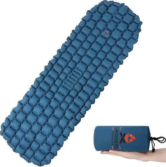 Sleeping Pad for Camping - Inflatable 2 Inch Sleeping Mat for Backpacking, Ultralight Camping Pad for Tents, Compact Camping Air Mattress for Hiking, Car Travel, and Sports