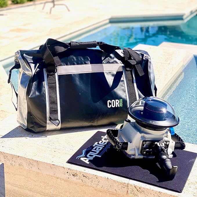 Waterproof Duffel Bag 60L Extra Large | Heavy Duty Dry Duffle Gear Bag with Durable Compression Straps & Handles for Surf Paddle Dive Snowboard Kayak or Motorcycle by Cor Surf