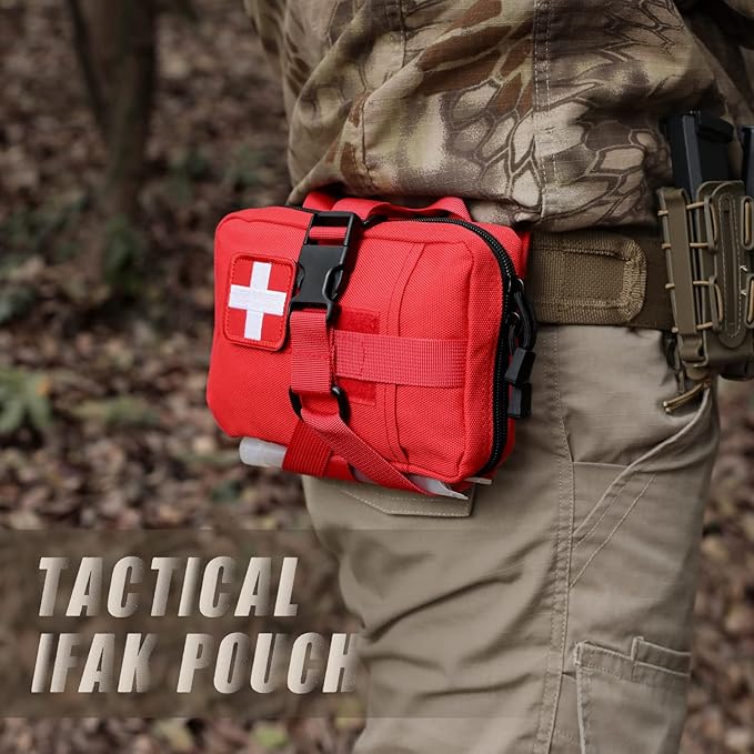 Tactical EMT Pouch, Rip Away Molle Medical Pouches IFAK Tear-Away First Aid Kit Emergency Survival Bag for Travel Outdoor Hiking