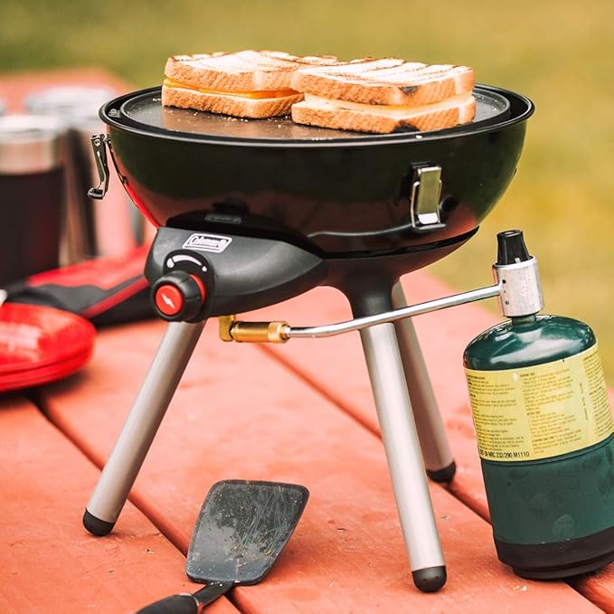 Coleman 4-in-1 Portable Propane Camping Stove, Includes Stove, Wok, Griddle & Grill; Camping Grill with Instastart Ignition, Grease Tray, & 7000 BTUs of Power for Camping, Tailgating, Grilling