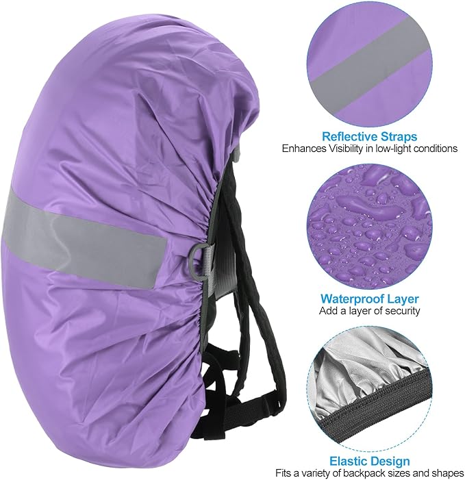 PATIKIL Waterproof Backpack Rain Cover, Non-Slip Backpack Cover with Reflective Strap Stay Dry for Hiking, Camping, Hunting