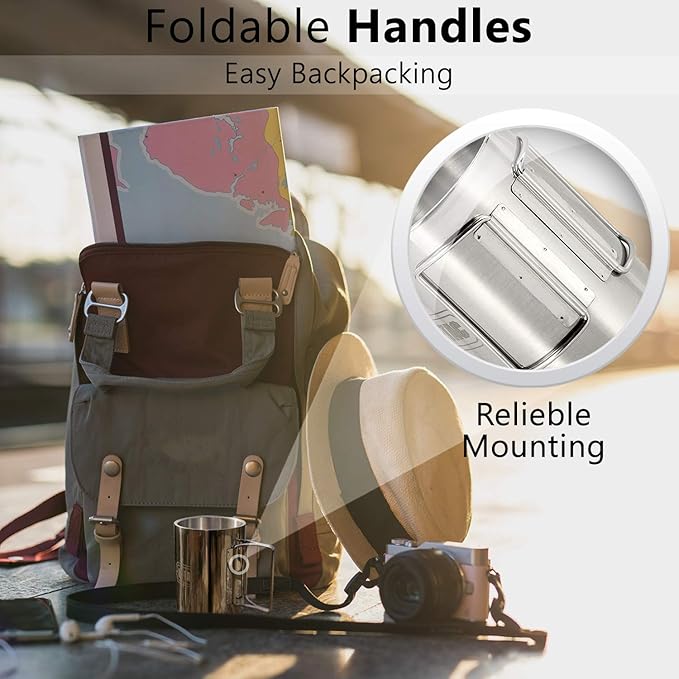M-Tac 13,6oz Stainless Steel Hiking Mug Travel Coffee Cup with Handle