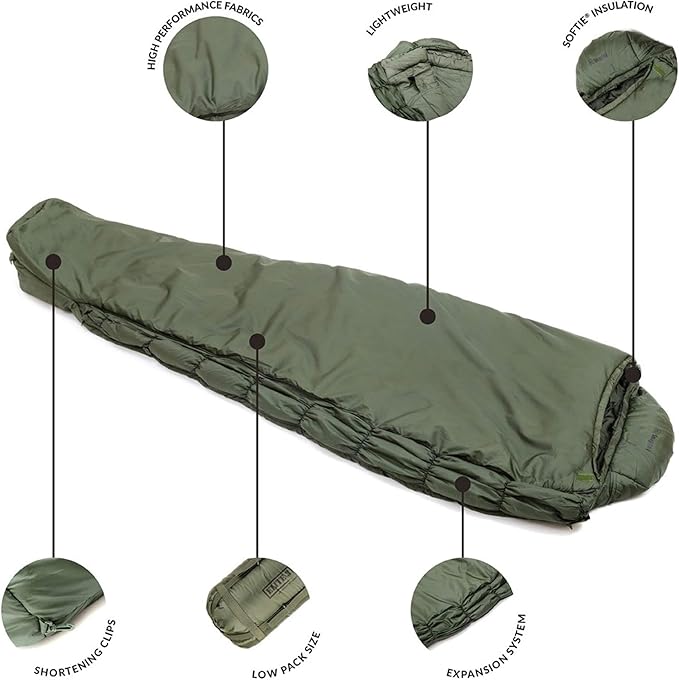 Snugpak Softie Elite 1 Sleeping Bag, 47 Degree, Expanda Panel System for Extra Space