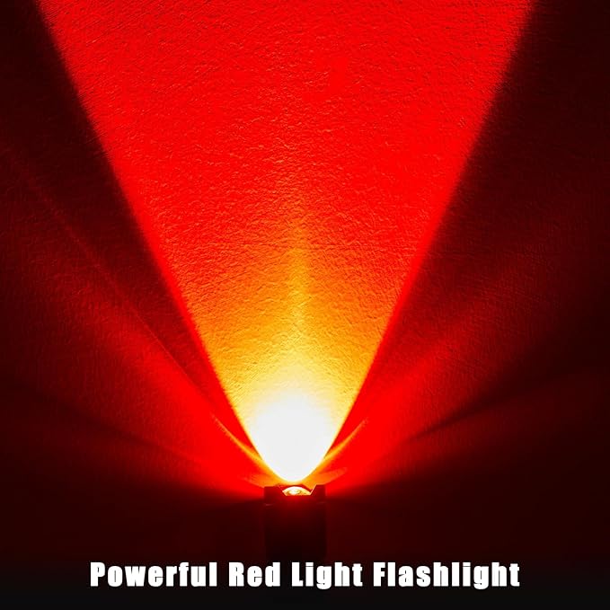 Honoson 1 Piece Red Flashlight LED Single Mode Light One Mode LED Torch Scalable Red Light Flashlight for Astronomy Aviation Night Observation