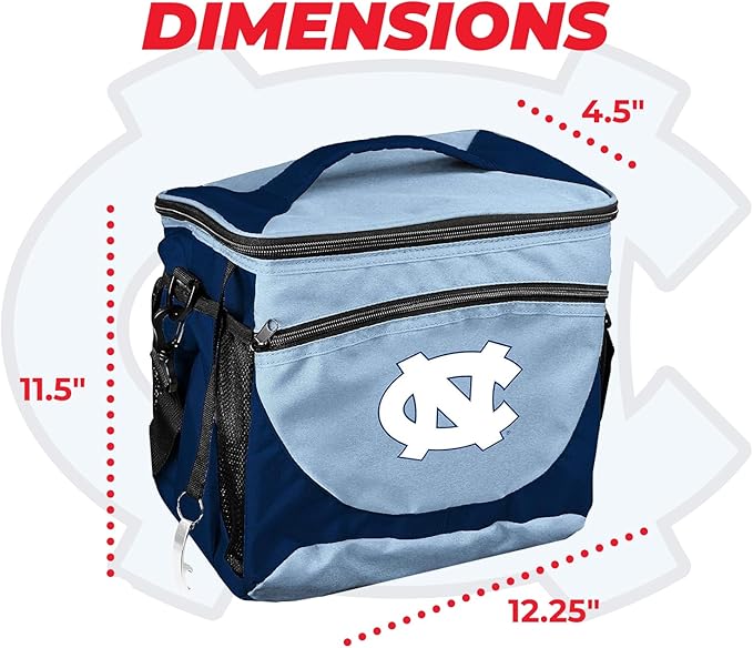 Logo Brands NCAA Unisex Adult 24-Can Cooler with Bottle Opener and Front Dry Storage Pocket, One Size, Multicolor