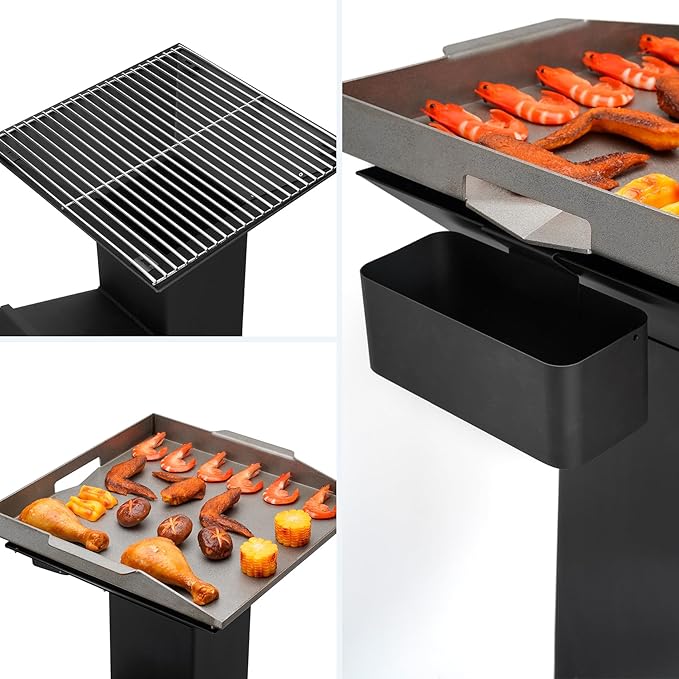 Stanbroil 3 in 1 Rocket Stoves with Grill Rack, Griddle and Pot Cooking Stand, Heavy Duty Wood Burning Stoves for Cooking, Camping wood Stove Kit for Off-Grid Supply, Outdoor Grilling Cooking Event