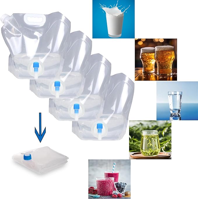 Collapsible Water Bag,Large Capacity BPA-Free Travel Water Bladder,Lightweight Durable Emergency Water Storage, Portable Folding Water Bladder for Cycling Backpacking Picnic Camping Barbecue