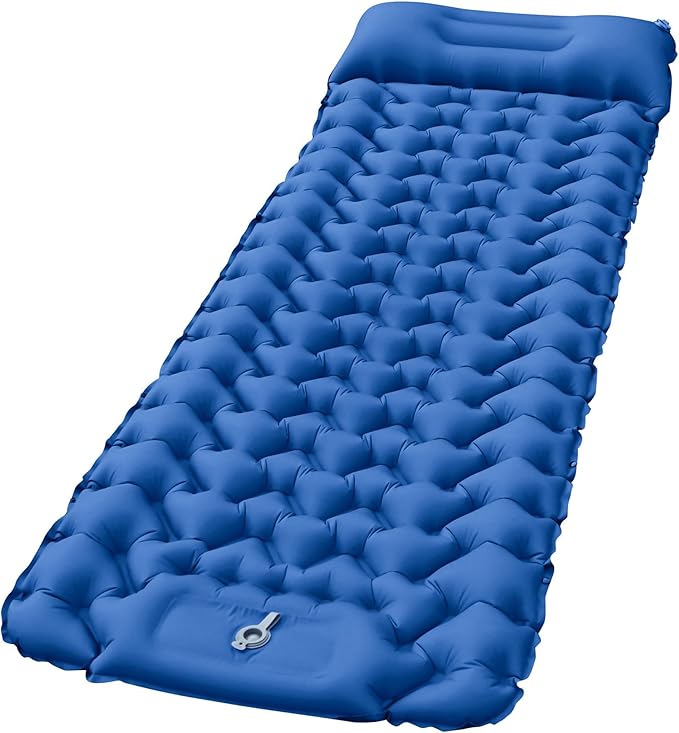 Sleeping Pad for Camping 78''X28'', Camping Sleeping Pad with Pillow Built-in Pump, Camping Air Mattress for Backpacking, Traveling Navy Blue
