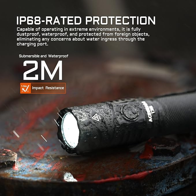 ACEBEAM T35 Tactical EDC Flashlight Gifts for Men, 1900 High Lumens Flashlight Rechargeable, Dual Switches Tactical Flashlight, Super Bright Pocket LED Flashlight for Emergency, Camping