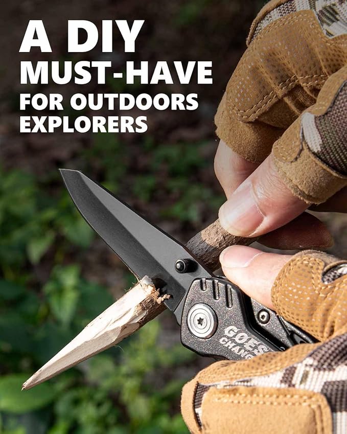 Multi-Tool Pliers with Safety Locking System and Sheath - Portable Pocket Knife Set with Belt Clip for Outdoors, Survival, Camping, Fishing, Hunting