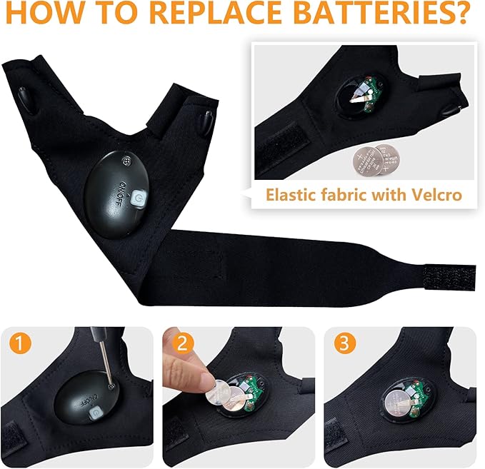 LED Flashlight Gloves Valentine's Day Gifts for Men Women Stocking Stuffers for Men Gifts Gadgets for Men Christmas Birthday Gifts for Him Who Have Everything Unique Gift Camping Accessories Fishing