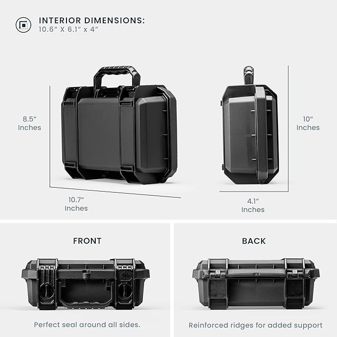 Seahorse 230 Heavy Duty Protective Dry Box Case with Foam - TSA Approved/Mil Spec / IP67 Waterproof/USA Made for Ammo First Aid Kits Microphones Motorcycles Bikes (with Foam)