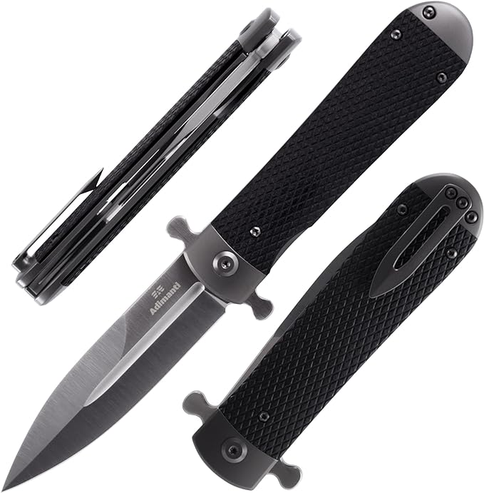 Firebird Knife GANZO Firebird Adimanti Samson-BK Pocket Folding Knife G10 Handle with Clip D2 Steel Blade Hunting Fishing Camping Outdoor EDC Knife (Black)