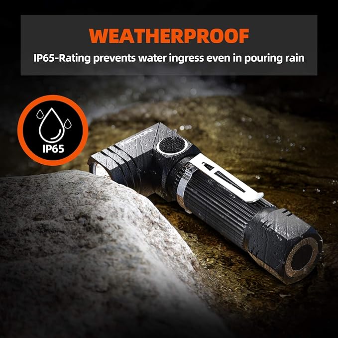 Flashlight, NICRON N7 600 Lumens Tactical Flashlight, 90 Degree Ip65 Waterproof Led Mini Flashlight 4 Modes- Best High Lumens Are For Camping, Outdoor, Hiking (Not including Batteries)Gift