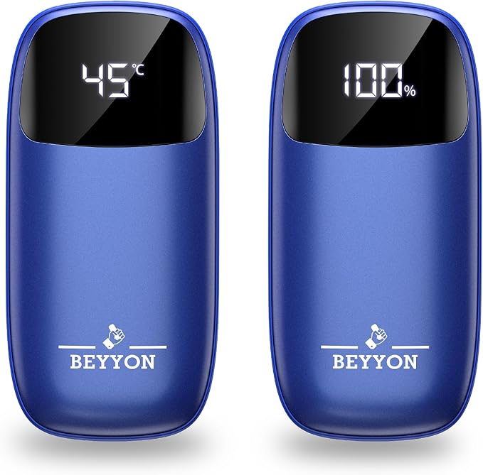 Hand Warmers, Rechargeable Hand Warmers 2 Pack-12000mAh Electric Hand warmer with LED Display,20 Hours Warmth 4 Levels Heat Up to 131℉,Portable Reusable Pocket heater for Raynauds,Hunting,Camping,Golf