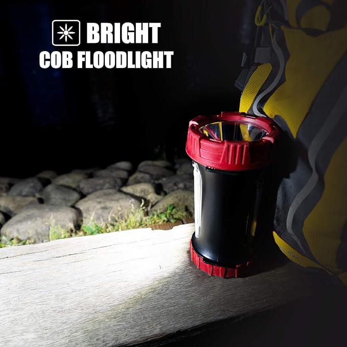 Rechargeable Spotlight, 6000Lumens LED Spotlight Flashlight 6 Modes Bright Handheld Large Flashlight with Tripod & Mobile Charger Waterproof Searchlight for Camping Outdoor Emergency as Gift