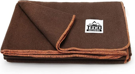Large Military Wool Blanket by Teco Outdoor- Warm & Thick Emergency Survival Blanket Great for Camping, Outdoors, Sports Events- Washable First-Aid Fire Retardant Throw Blanket- 4.5 lbs, 64" x 88"