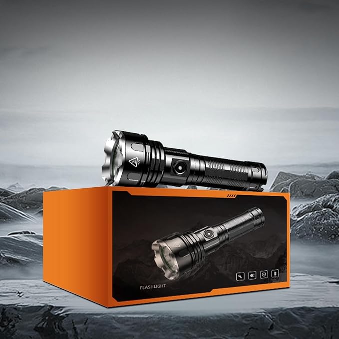 Handheld flashlight, 5 lighting modes, rechargeable flashlight, mobile power flashligh, high-power wick, IP44 waterproof, suitable for daily household use, outdoor hiking, camping, and fish
