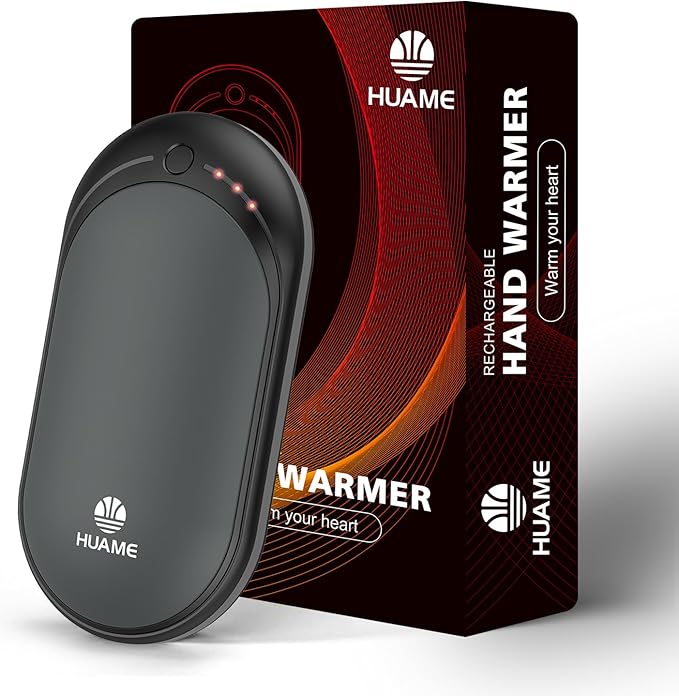 Hand Warmers Rechargeable, Portable Electric Pocket Heater, Reusable USB Hand Warmer with 5200mAh Power Bank, 3 Heat Settings, Winter Essentials for Men Women Hiking, Camping, Skiing
