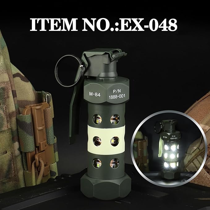 CS Airsoft Flashlight Flashbang Plastic Grenade Toy Model Emergency Camping Lamp Portable Lantern Tactical Gear Accessories for Army Fans Military