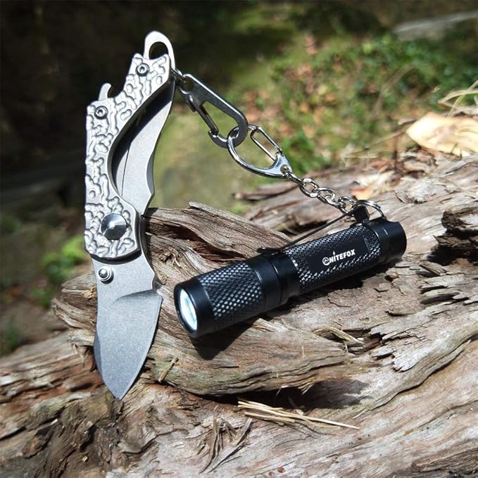 K3 Mini Small Keychain Flashlight with diffuser Bright 150 Lumens 3 Modes Multipurpose Waterproof for EDC,Reading,Dog Walk, Emergency (Black Red 2pcs)
