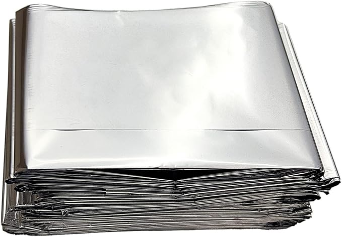 NOVAMEDIC Emergency Foil Mylar Thermal Blankets - Pack of 200, 84"x52", Individually Wrapped, Waterproof Survival Blanket for Camping, Outdoors, First Aid Kit & Travel, Lightweight & Compact, Silver