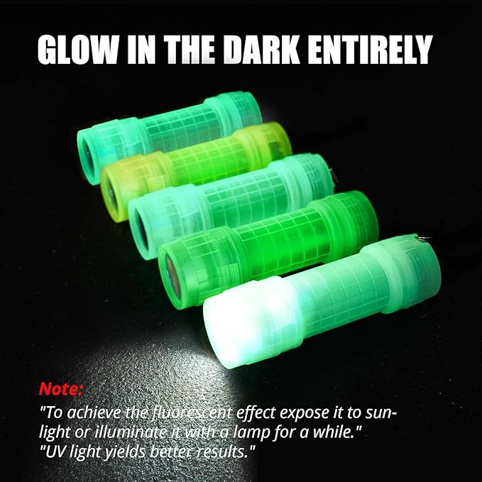 KunHe 5 Pack Glow in Dark Flashlight Fluorescent Small Mini LED Flashlights COB Flashlights for Kids Portable Handy Flashlight for Party Favor Hiking Camping in 5 Colors