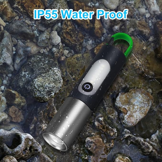 Ainiv Rechargeable LED Flashlight and Camping Lantern Combo, High Lumens 4 Modes Tactical Flashlight, Small LED Flashlight Zoomable, Handy Light with Lamp Shade for Camping, Outdoors