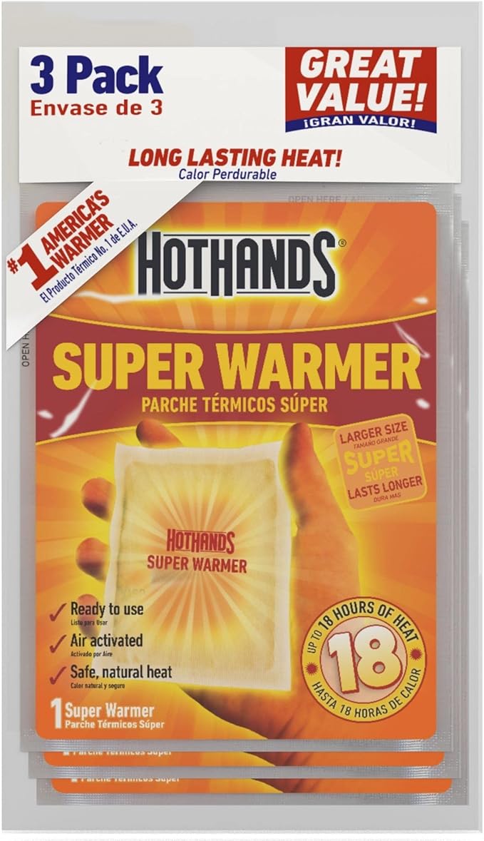 HotHands Lap Warmer, Largest Warmer 16" X 10" Body & Hand Super Warmers - Long Lasting Safe Natural Odorless Air Activated Warmers - Up to 18 Hours of Heat - 3 Individual Warmers