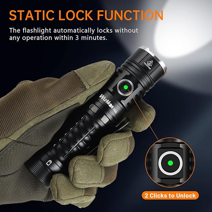 Wurkkos LED Flashlight Rechargeable High Lumen - TS22 4500 Lumens Super Bright EDC Flashlight USB C Charging IP68 Waterproof Regulated Output for Dog Walking Ramping Emergency Hiking