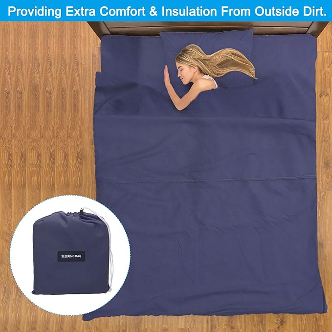 PATIKIL Sleeping Bag Liner Lightweight Soft Travel Camping Sheet Sleep Sack Compact Sleeping Bags Set with Carry Bag for Backpacking Camping Travel Hotel