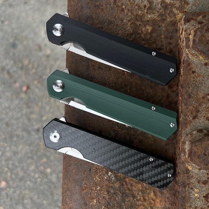 Firebird GANZO FH11S-BK Pocket Folding Knife G10 Anti-Slip Handle with Clip D2 Steel Blade Hunting Fishing Camping Gear Outdoor Folder EDC Pocket Knife (Black)