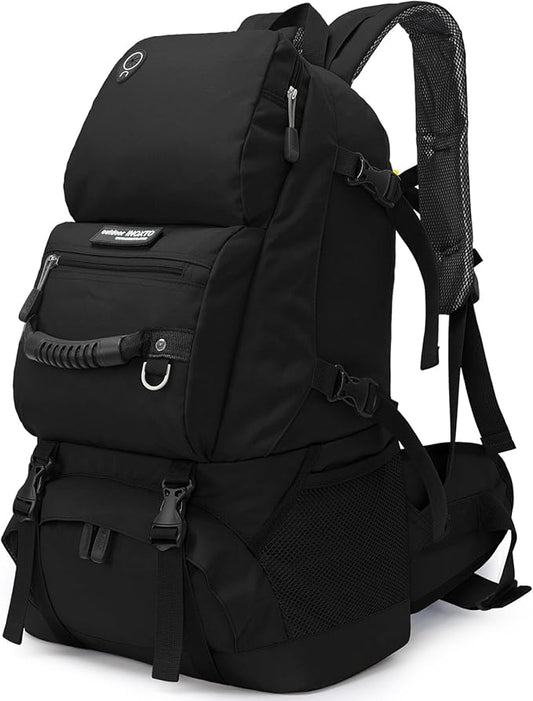 INOXTO 40L Hiking Backpack, Camping Backpack with Waterproof Rain Cover for Men, Outdoor Sport Travel Daypack for Climbing (065 Black)