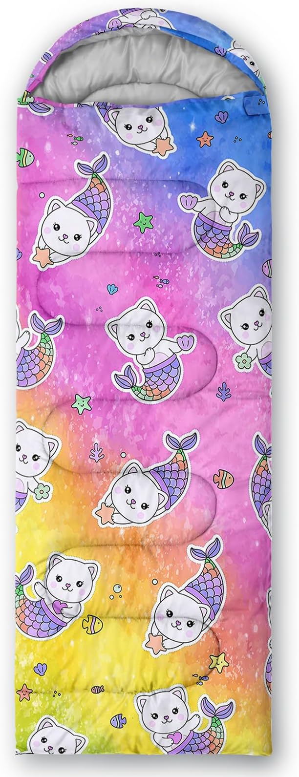 Camping Sleeping Bags,Mermaid Horse Butterfly Starry Sky 3 Season Warm & Cool Weather,Lightweight,Waterproof Sleeping Bags for Adults & Kids,Traveling,and Outdoors,Camping Gear Equipment