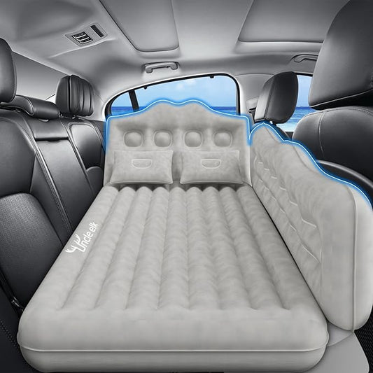 Car Air Mattress Back Seat: Inflatable Car Mattress for Back SUV, Car Beds Thickened Camping Air Mattress with Air Pump, Portable Car Travel Sleeping Mattres for Truck, SUV, Sedan(Grey)