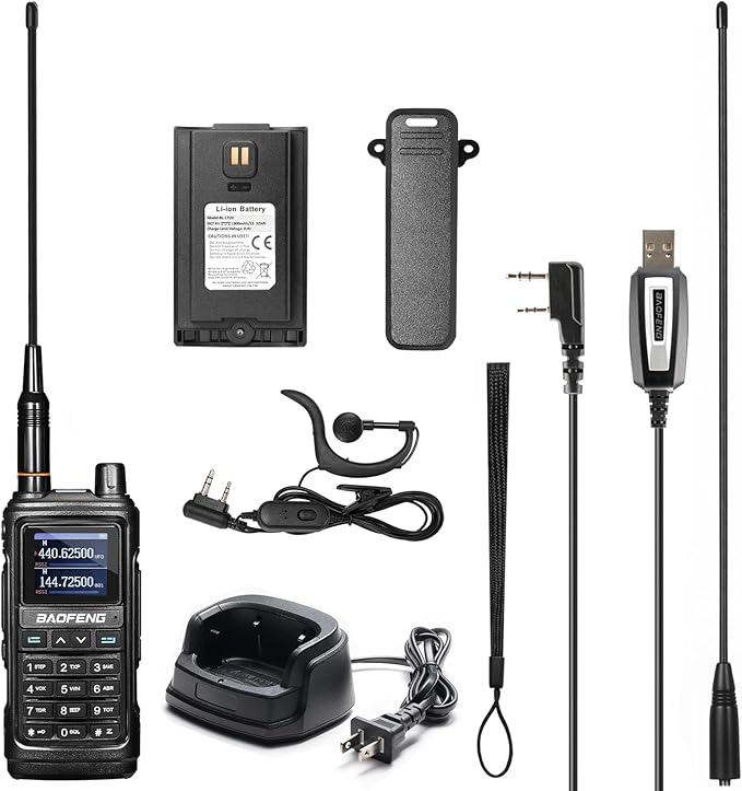 BAOFENG UV-17R Two Way Radio, Dual Band 144-148/420-450Mhz Handheld Ham Radio with Standard Antenna & High Gain Long Antenna, 1800mAh Li-ion Battery, 999 Channels, Manual DTMF, VOX, Support Chirp