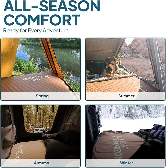 LOSTHORIZON Air & Foam Camping Mattress, Self-Inflating Sleeping Pad, 4.5" Thick, with Pump Sack, Twin