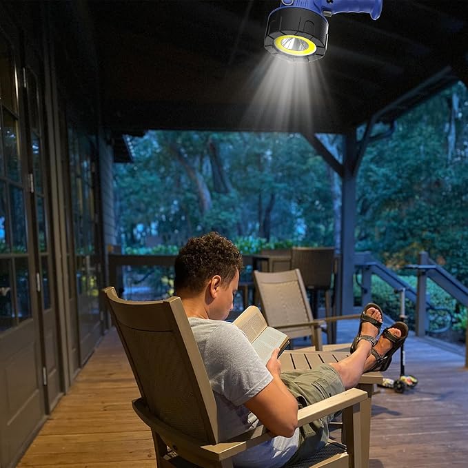 Rechargeable Spotlight, Handheld Spotlight with COB Light Source, IPX6 Waterproof &100000 Lumen LED, 10000mAh 20 Hour StandbyImpact Resistant Handheld Spotlight(Champagne)